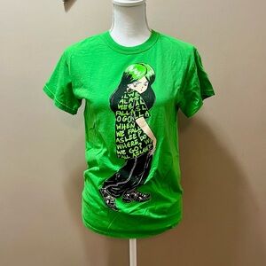 Billie Eilish Official Lime Green T Shirt Size Small
